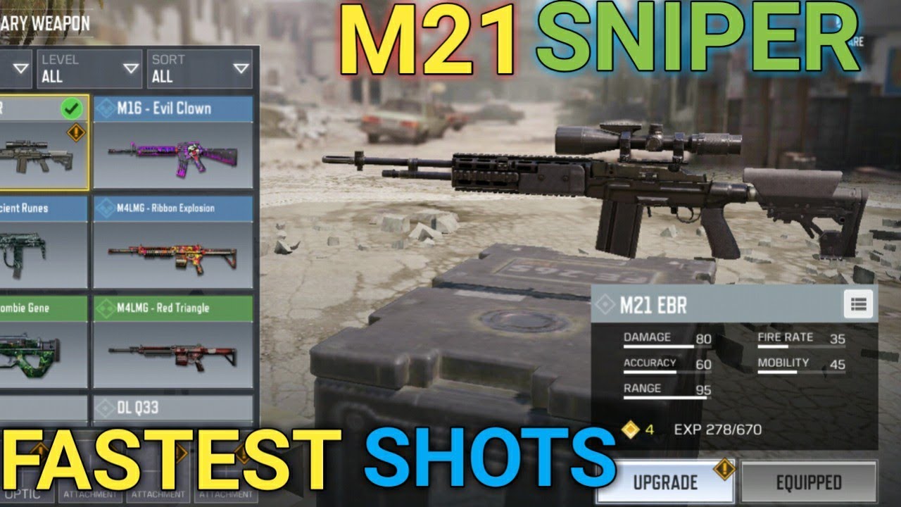 M21 EBR SNIPER FASTEST SHOTS in CALL OF DUTY MOBILE | BOSS GAMEPLAY - 