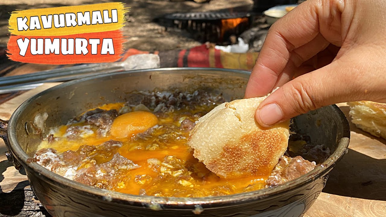 KURBAN ETİ İLE KAVURMALI YUMURTA TARİFİ ????️  NASIL YAPILIR ???? EASY CAMP MEALS ▶️ ÇADIR KAMPI #shorts