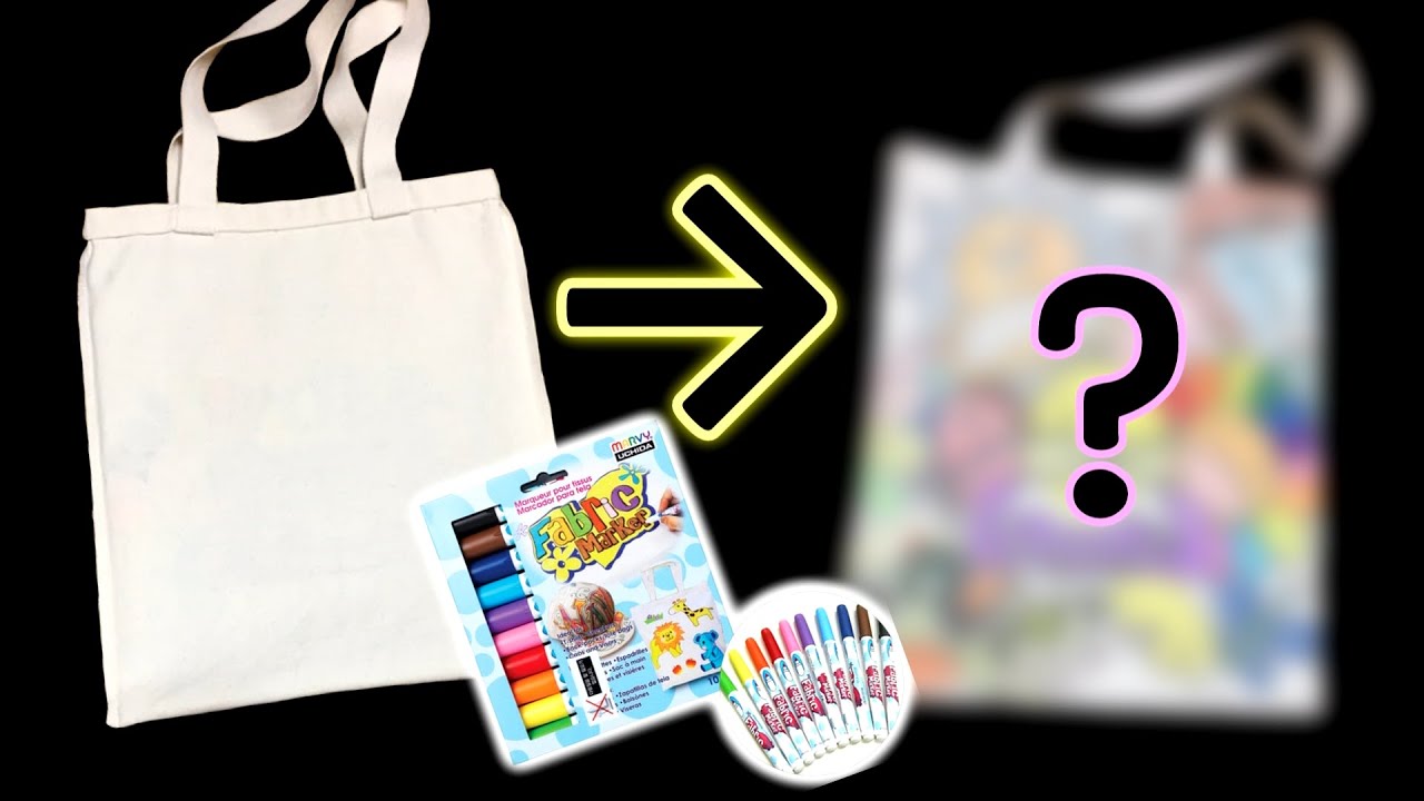 집에 안 쓰는 가방이 있을 때 (korean eco bag custom) Feat.fabric marker YouTube