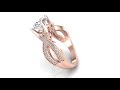 Infinity solitaire diamond engagement ring exquisite millgrain setting 191 ctwt 14k gold