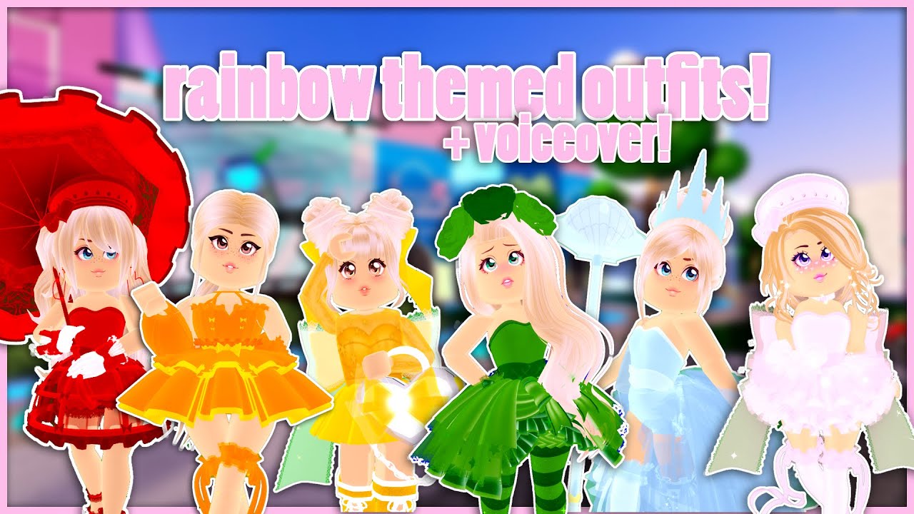 making rainbow themed outfits in royale high! + voice reveal! | Roblox ...