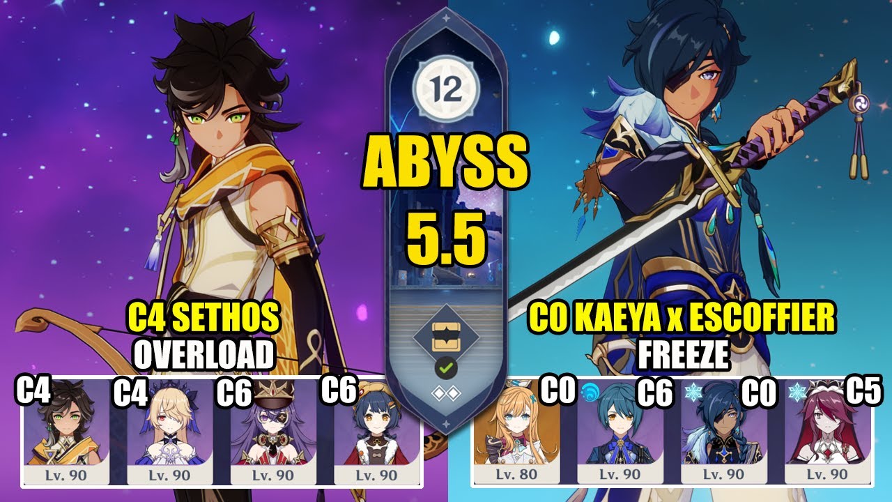 C4 Sethos Overload & C0 Kaeya Escoffier Freeze F2P | Spiral Abyss 5.5 - 5.6 | Genshin Impact 【原神】