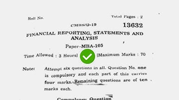 2019 KUK MBA 1st Sem Financial Reporting Question Paper