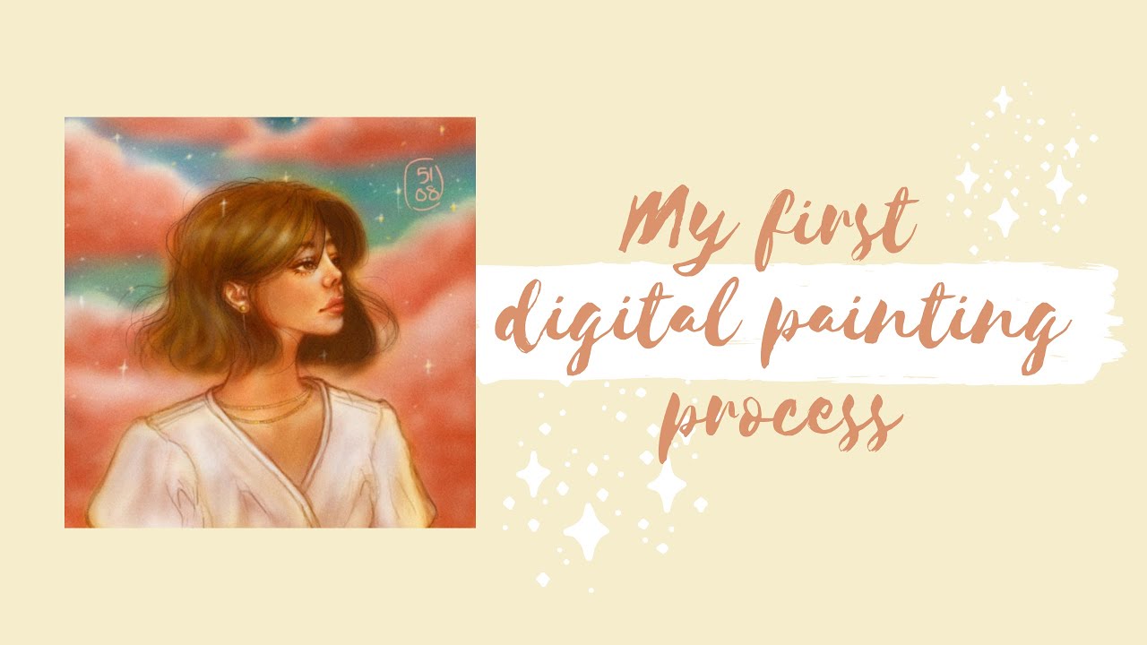 My first digital painting process ( ' ' ) - YouTube