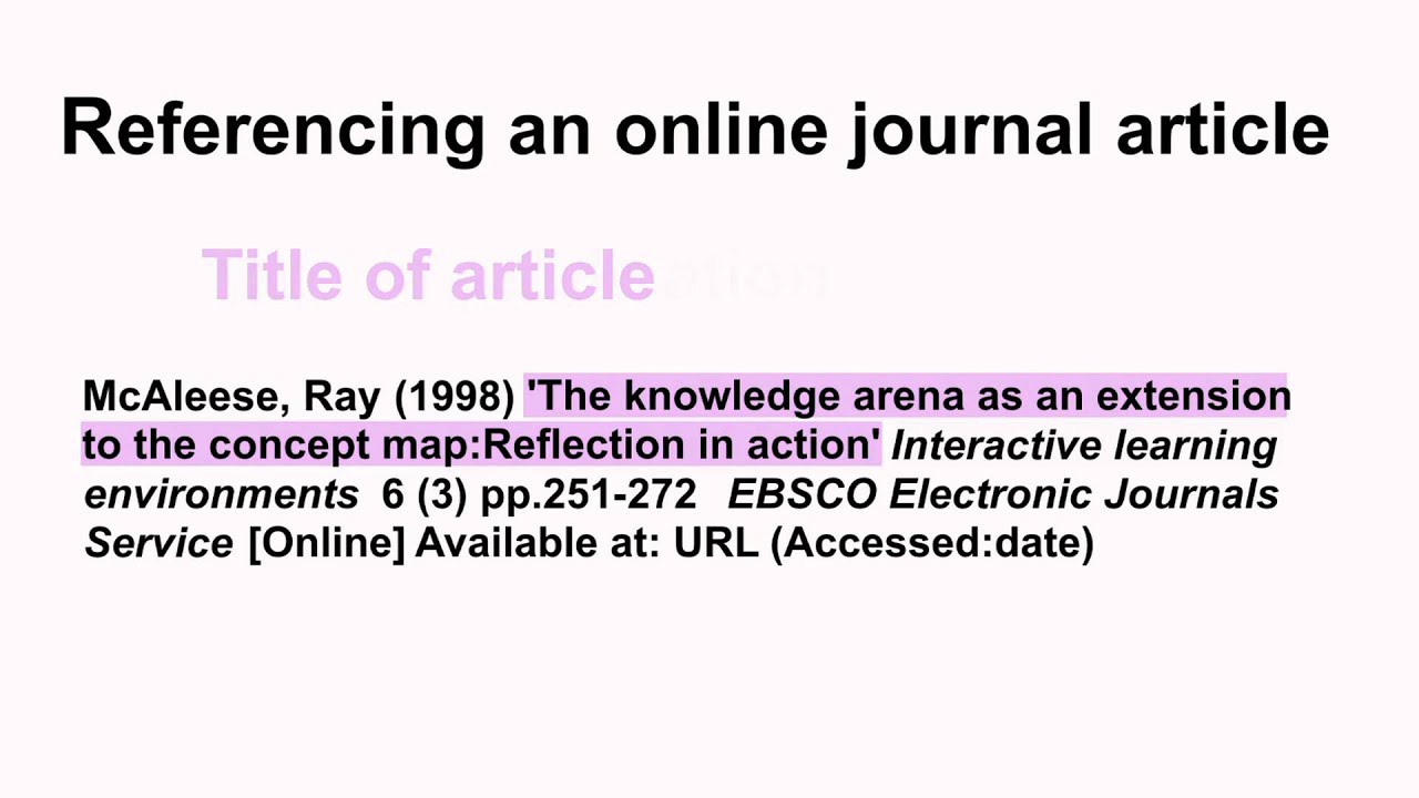 journal article harvard referencing