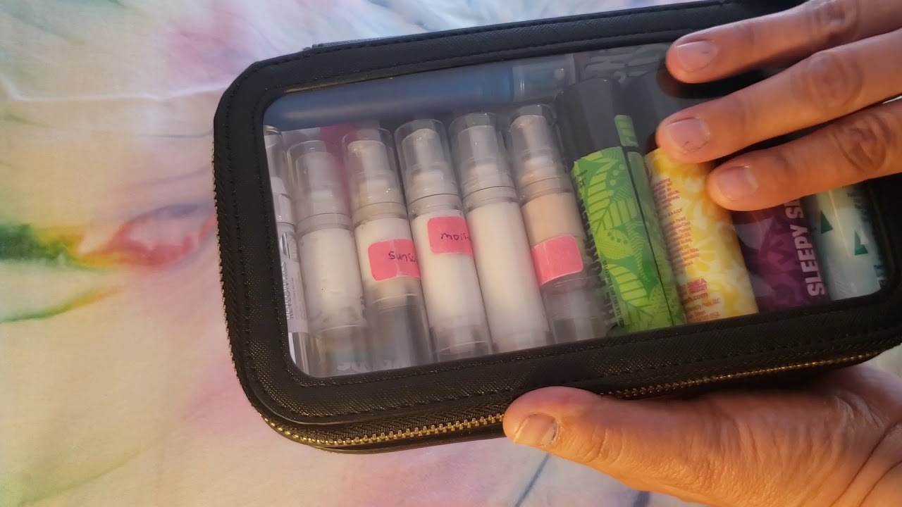 beauty goodies case packed up