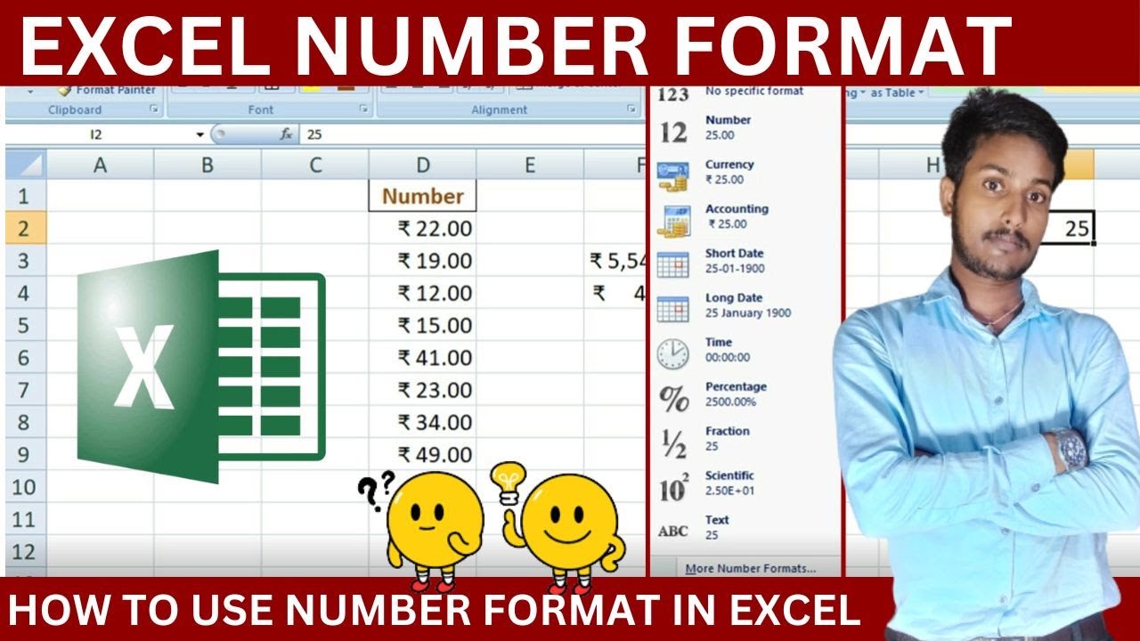 How to use Number Format in Excel | Excel me number format Kya hai ...