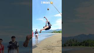 Tendangan spektakuler di pantai 🤩#sepaktakraw #spike