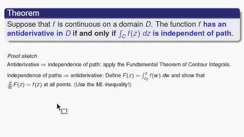 Independence of path and antiderivatives, Part 2