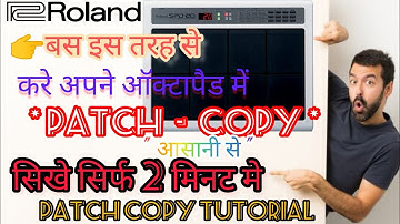 Roland octapad spd 20 copy patch system/How to use copy - paste switch