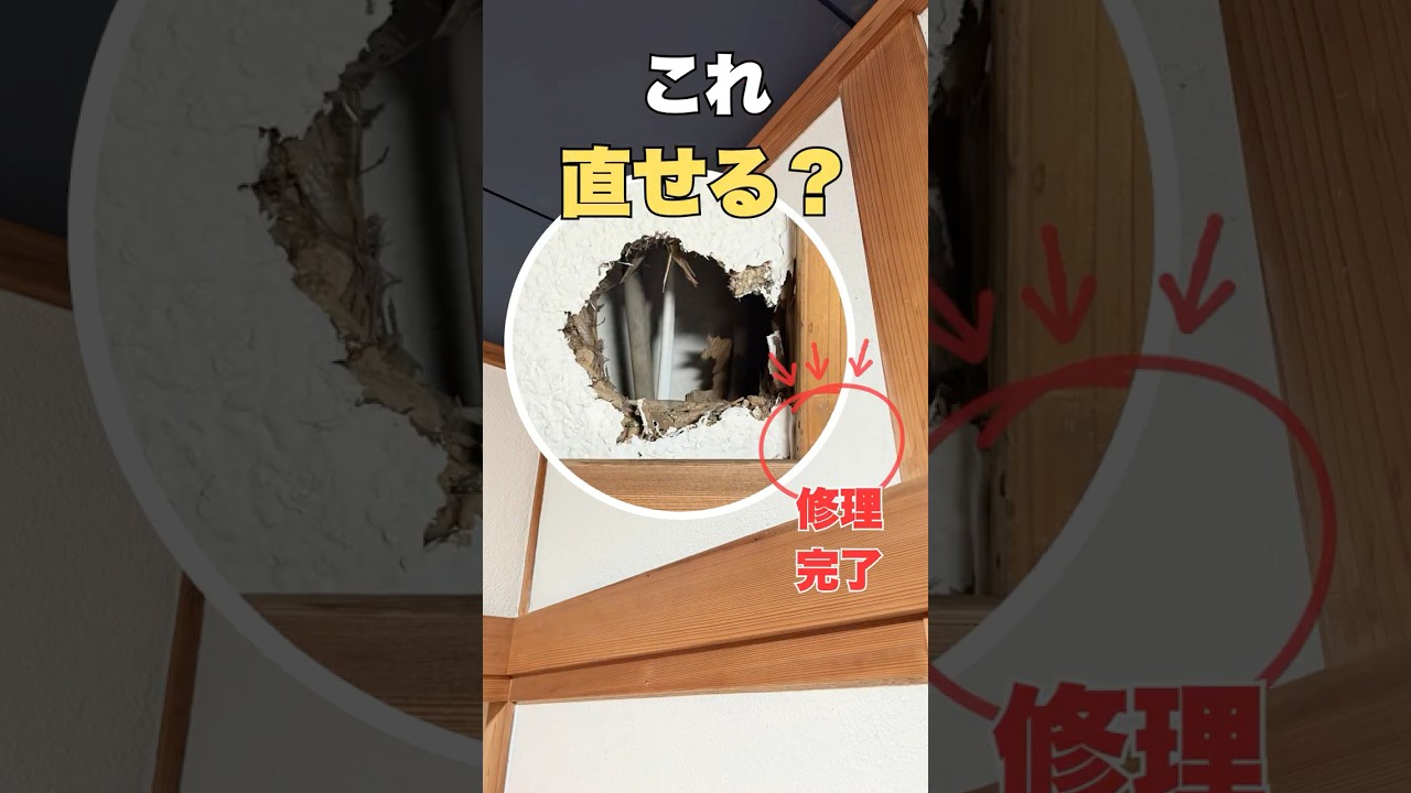これ直せる？壁の穴をDIYで修理してみた #リフォーム　#DIY　#穴補修
