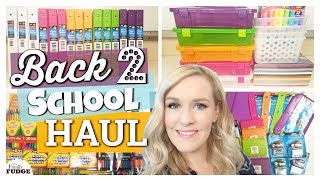 MASSIVE Back to School supplies HAUL 2017 | Dollar Tree, Walmart, Target \& Costco | The Family Fudge