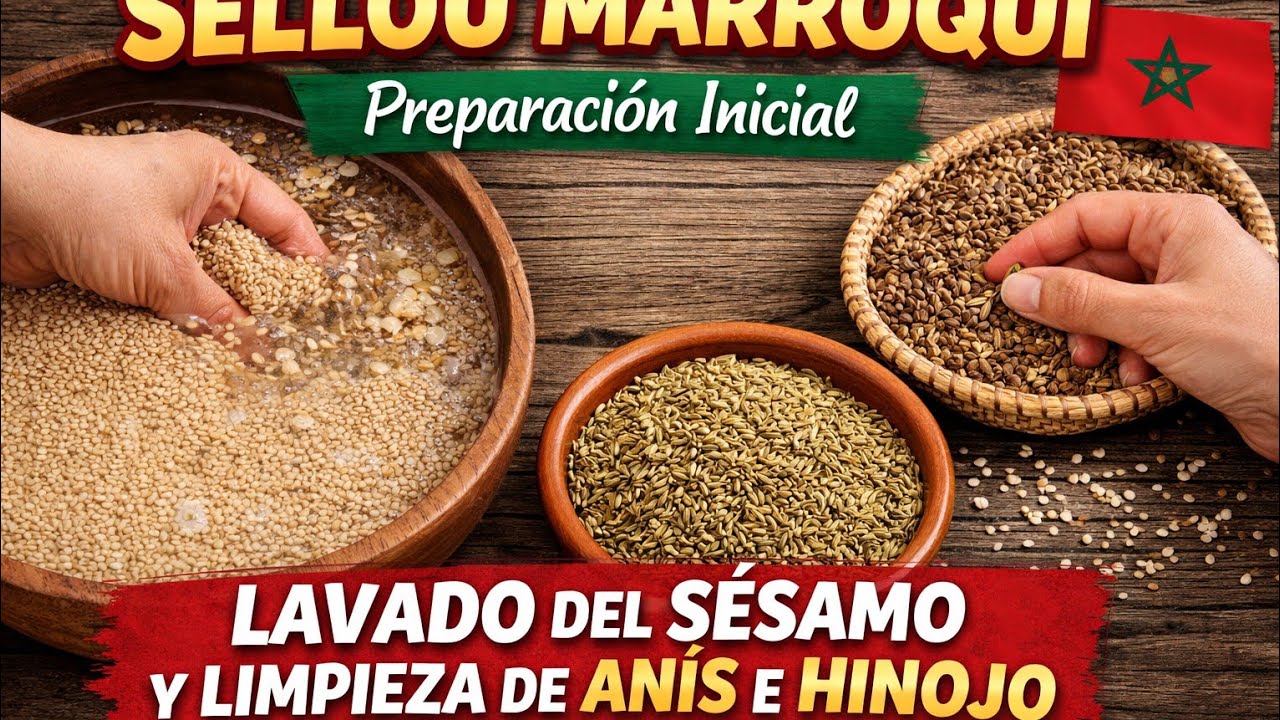 Preparativos para Ramadan como limpiar el SÉSAMO, ANÍS Y HINOJO para preparar los dulces de Ramadan 