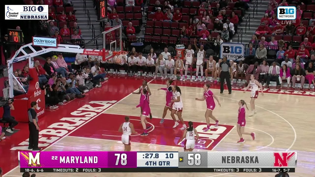 Nebraska Women's Basketball Highlights against Maryland  |  February 7, 2026