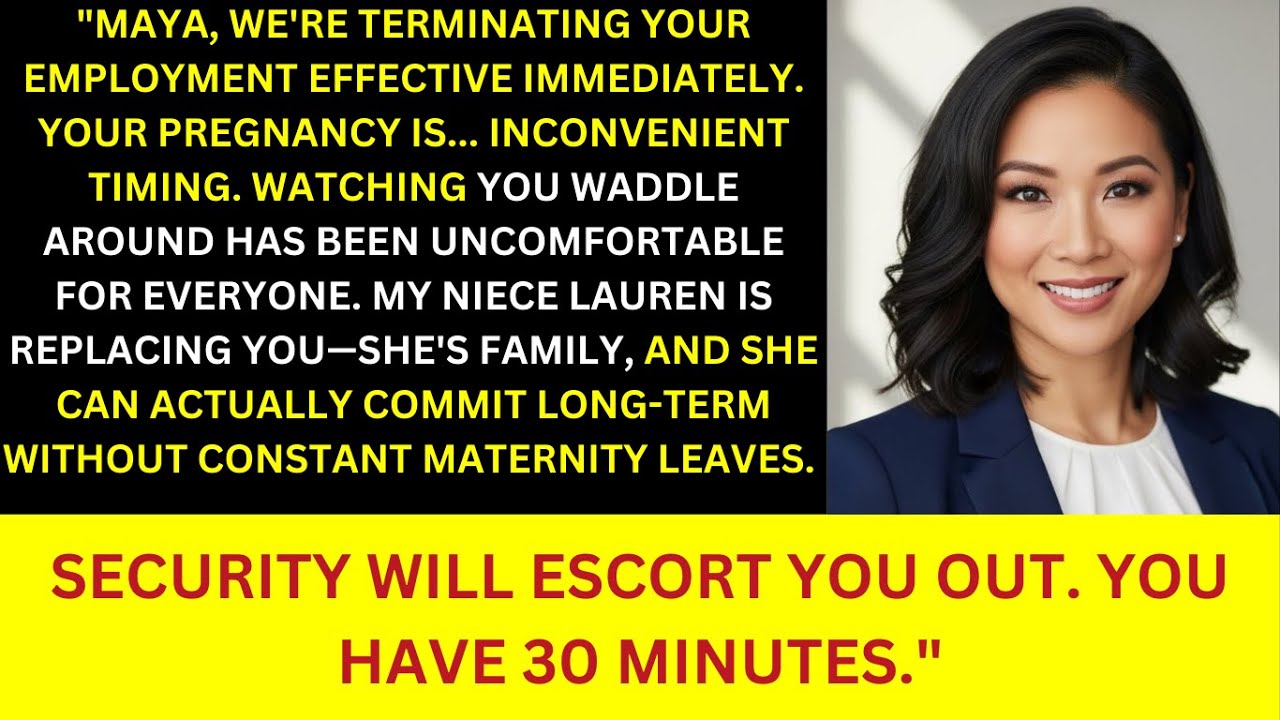 "I Was Fired While Pregnant and Replaced by My Boss's Incompetent Niece — Big Mistake"