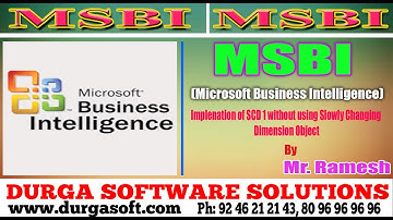 MSBI Tutorial || Implenation of SCD 1 without using Slowly Changing Dimension Object by Ramesh
