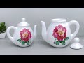 Coffee pot showpiece making at home with Cement // Sugar pot making // Cement Tea pot making