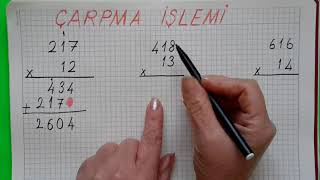 4. Sinif Üç Basamakli Sayilarla İki̇ Basamakli Sayilari Carpalim