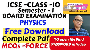 Physics icse 10 multiple choice questions..MCQs ..Objective Question Bank free download pdf