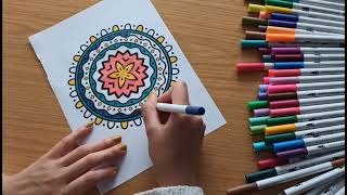 Renkli Mandala Boyama / Coloring Art / Painting 🎨🖌️