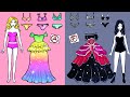 Paper Dolls Dress Up - Cinderella and Witch Dresses Handmade Quiet Book - Barbie Story & Crafts