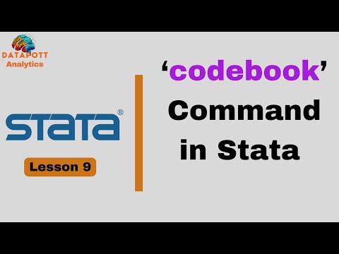 9. "codebook" Command in Stata || Beginners Tutorial #stata #statatutorial #beginners #statacorpllc