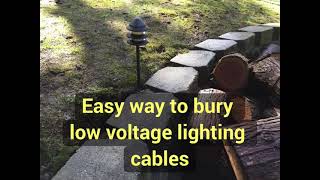 Easy way to bury low voltage landscape lighting wires   #buryingcables #lowvoltagewiring