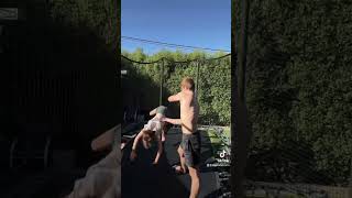 Teaching my sister to backflip on trampoline gtramp tutorial backflip sister howtobackflip