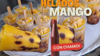 Mangonadas con Chamoy / Paletas de mango y chamoy