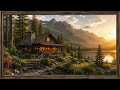 4K Mountain Cabin TV Background | Rustic Lakeside Retreat | Art Screensaver | 2 Hour Loop