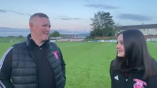 Murdo MacKinnon speaks to Catherine Morier after his sides 4-2 away to Maybole Juniors FC 🇦🇹