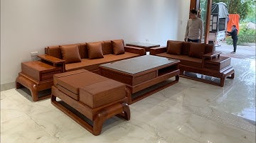 Bàn Giao Bộ sofa gỗ Hương đẹp siêu đẹp tại thành Phố Bắc Ninh