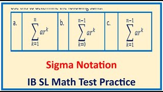 Sigma Notation ∑_(k=0)^n▒〖ar^k 〗=a(1-r^(n+1) )/(1-r) Change Lower and Upper Bound IB HL Maths