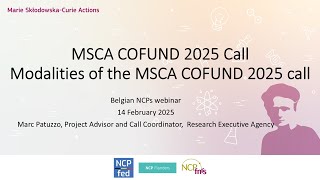 February 2025 – Marc Patuzzo MSCA COFUND Project Advisor and Call Coordinator, REA