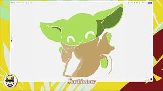 Baby Yoda drawn in Miro using only the pen tool