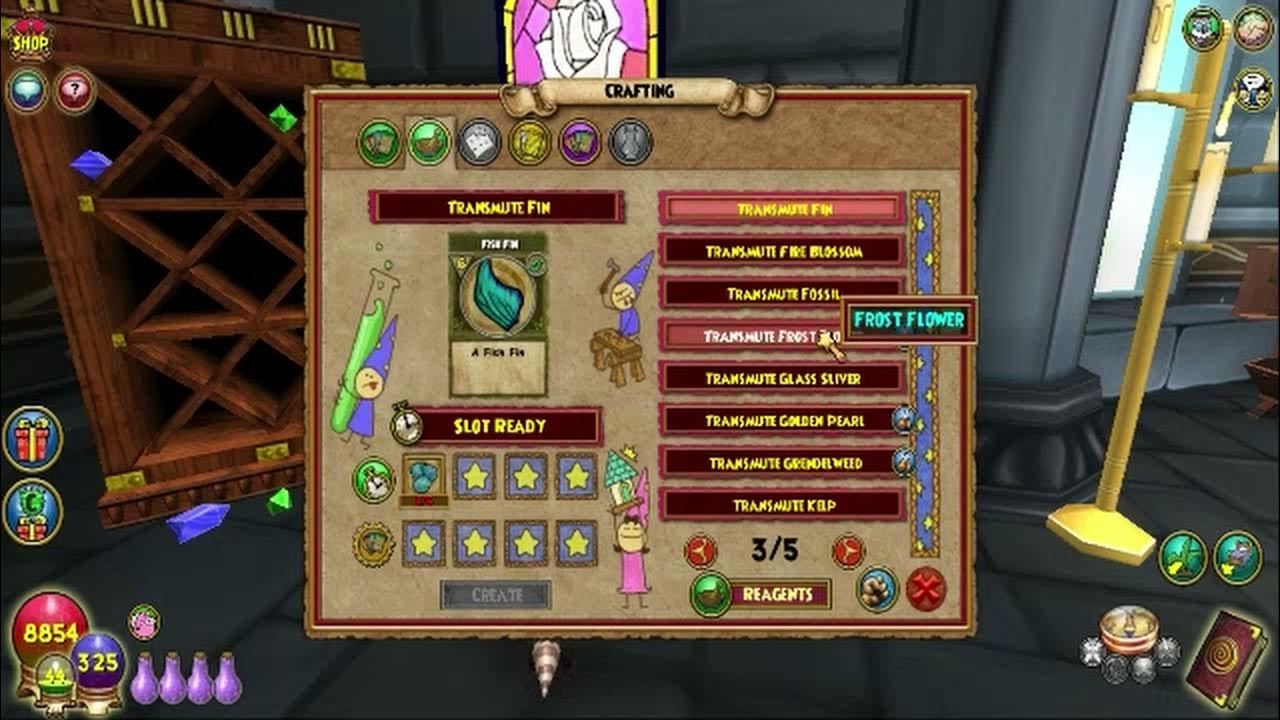 Wizard101 Crafting Transmute Frost Flower YouTube