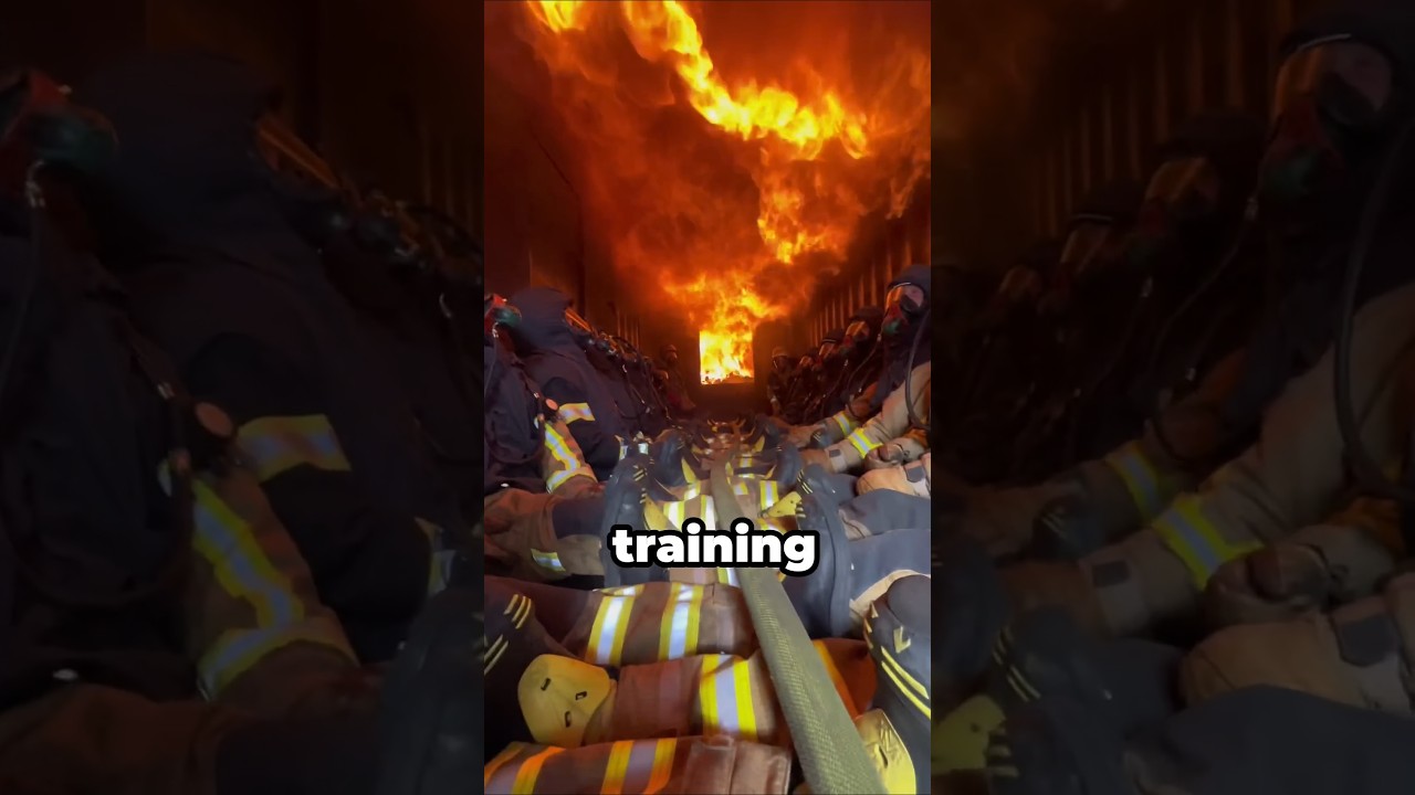 Most intense firefighter training 😨 