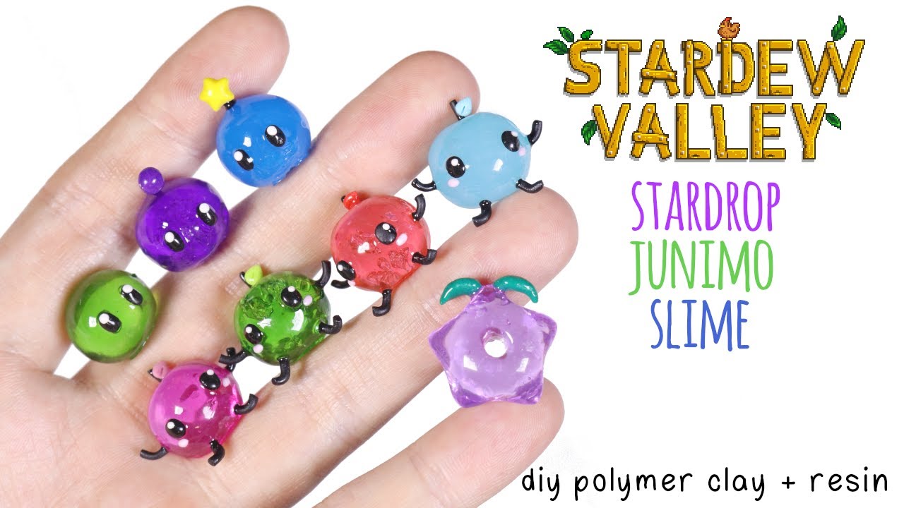 How To Diy Stardew Valley Slime Junimo Stardrop Polymer Clay Resin Tutorial Youtube