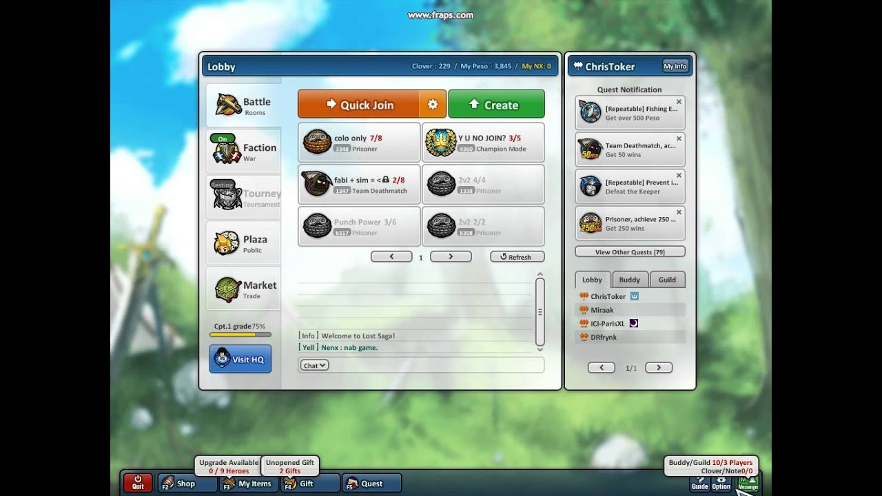 Test video quality with fraps on Lost saga EU