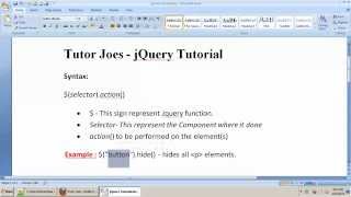 Jquery Tutorial What is Selector In Jquery Part-3
