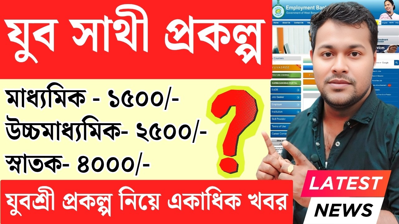 যুবসাথী প্রকল্পে ১৫০০/২৫০০/৪০০০ টাকা? Yuba Sathi and yuvasree prakalpa | Yuva Sathi apply online