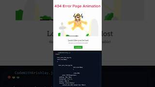Creative 404 Error Page Using HTML & CSS | Responsive Design #htmlcss #coding#webdevelopment