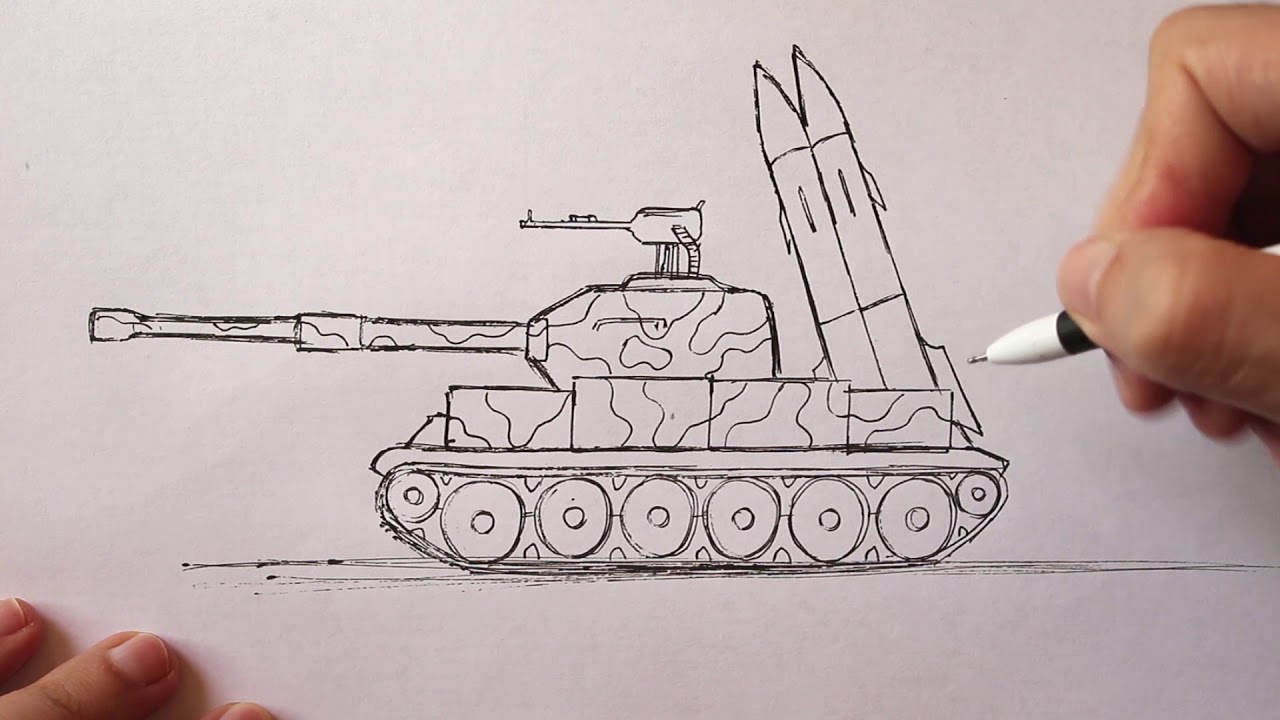 Drawings Of Army Tanks Step By Step