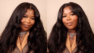 2 WAYS TO STYLE A V-PART WIG😍 Natural Kinky Texture Beginner Friendly Install | Ft. Wiggins Hair