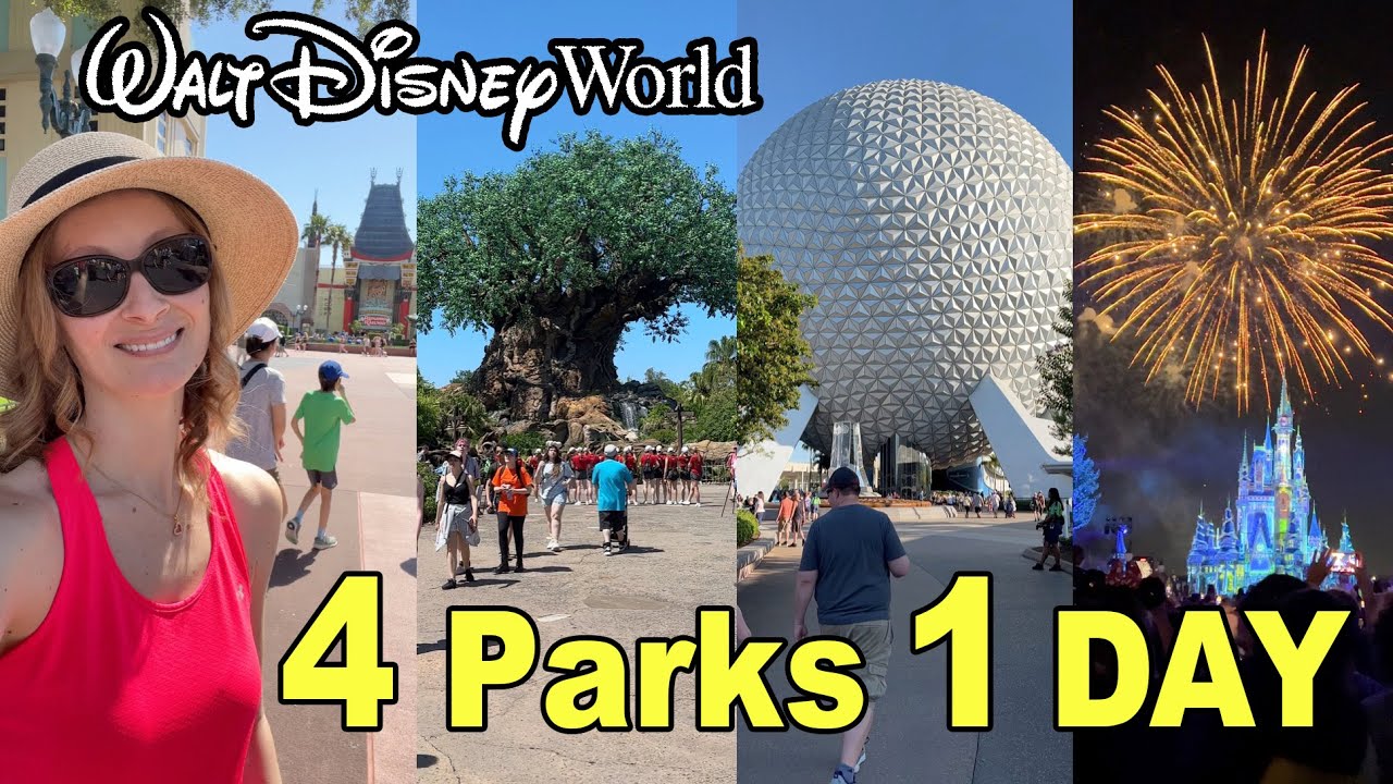 Disney World 4 PARK Challenge 😎 ALL 4 Parks in 1 Day & Happily Ever ...