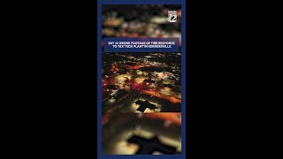 Drone video shows massive fire response to Tex Tech Plant in Kernersville NC