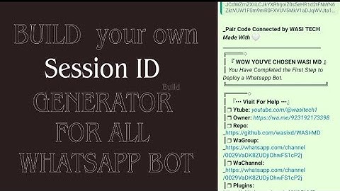 build your own session id for Whatsapp bot | WhatsApp bot | wasi MD | wasi tech