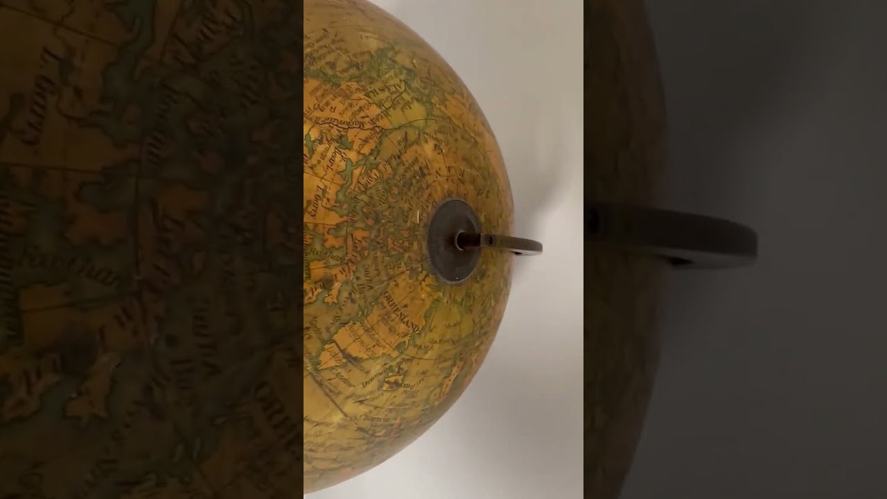 World in your hands Antique Geographic 10 Inch Terrestrial Globe Atlas Railways Steamer Sea Routes