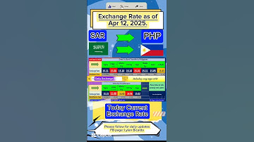 Saudi Riyals to Philippine Peso exchange rate as of Apr 12, 2025. #exchangerate #saudiriyalrate #ofw
