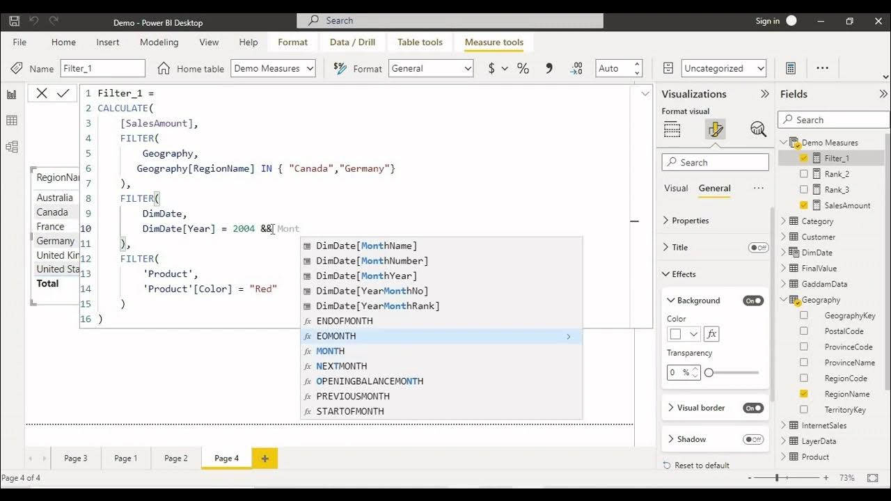 8.How to use Filter Function in Measures in Power BI Telugu YouTube